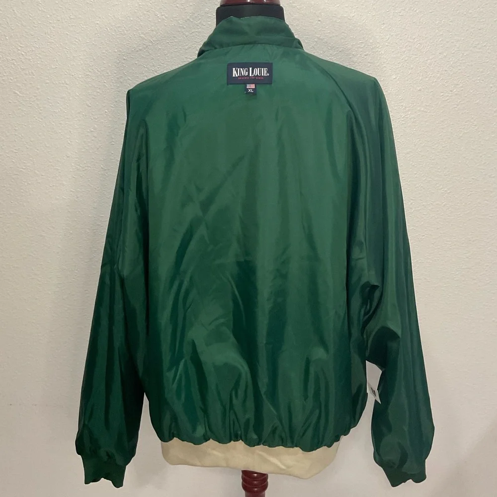 Vintage King Louie Full Zip Jacket Tan / Green XL